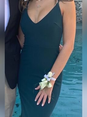 Lulu's Deep Teal V-Neck Spaghetti Strap Maxi Dress